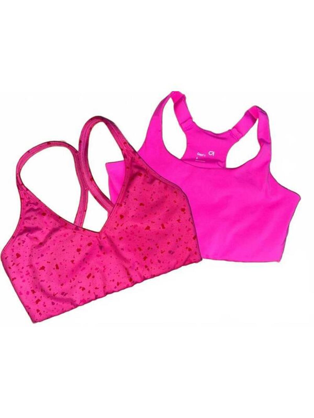 Set of 2 Pink Sports Bras with Racerback Design